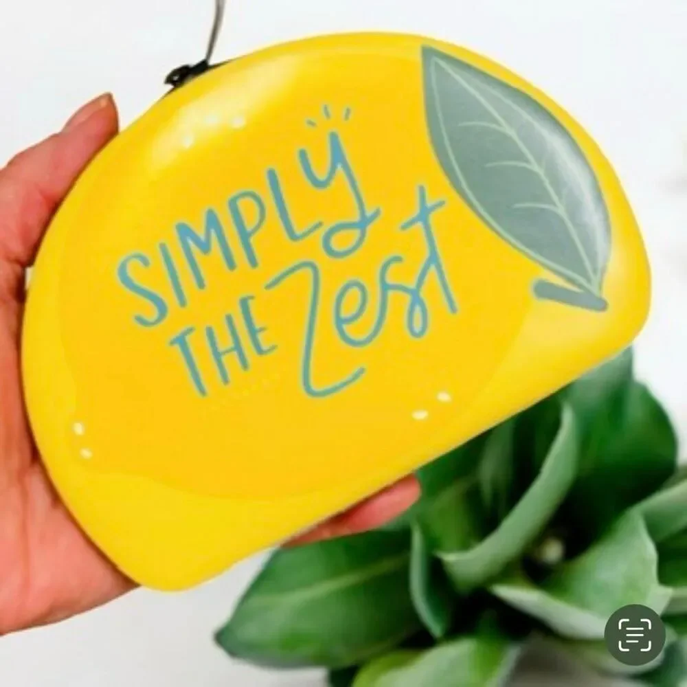 NWT Gorgeous Simply the Zest lemon-shaped 7 Pc yellow silver green manicure set